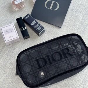 Dior Black Mesh Cosmetic Bag! NEW!